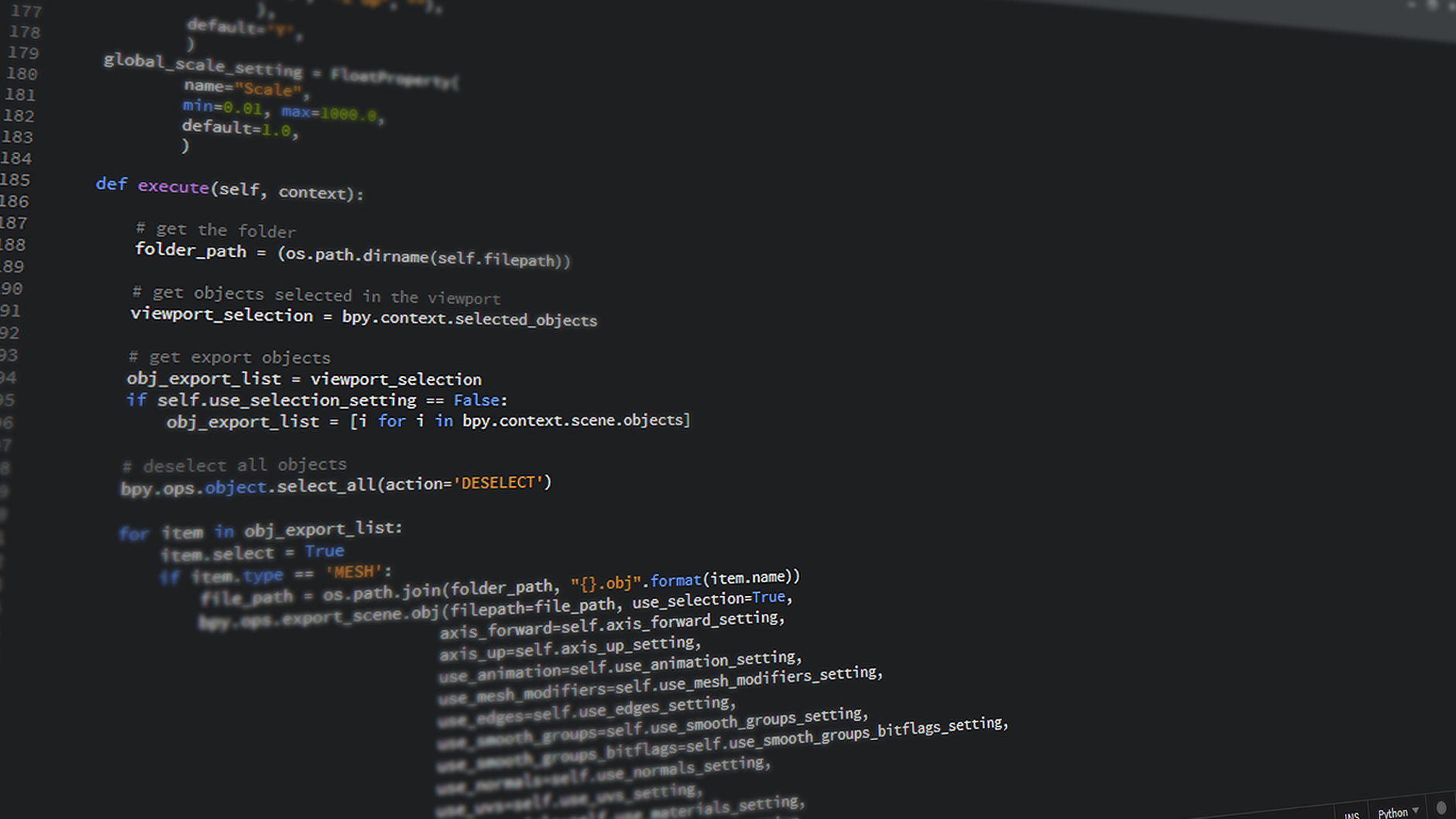 Close-up of programming code on a computer screen